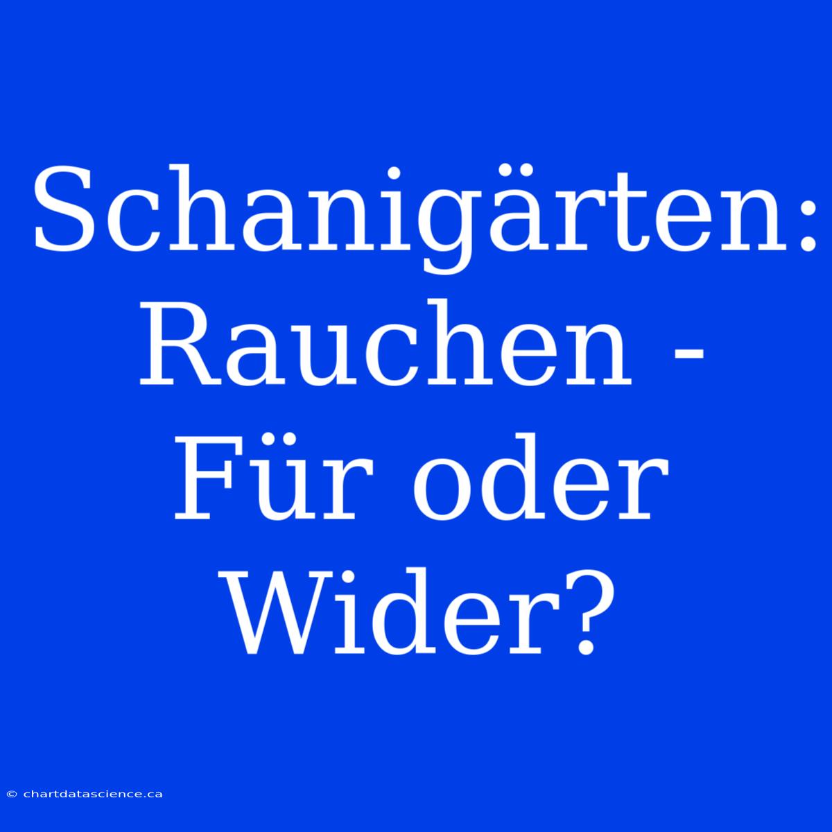 Schanigärten: Rauchen - Für Oder Wider?