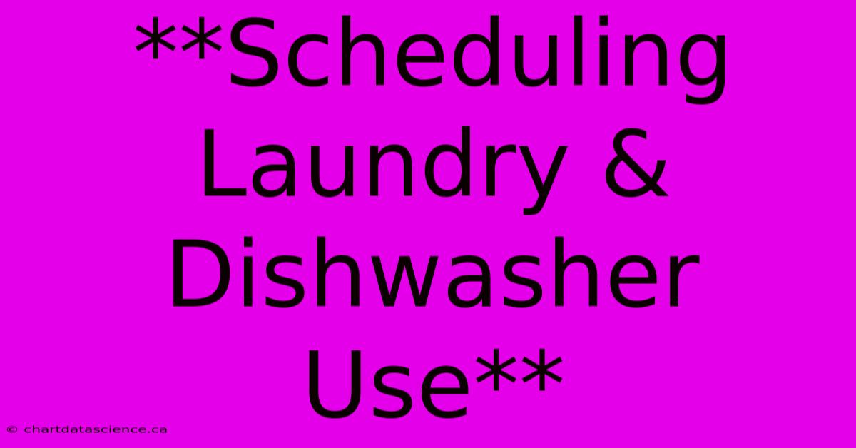 **Scheduling Laundry & Dishwasher Use** 