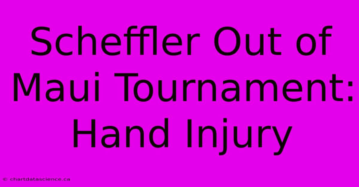 Scheffler Out Of Maui Tournament: Hand Injury