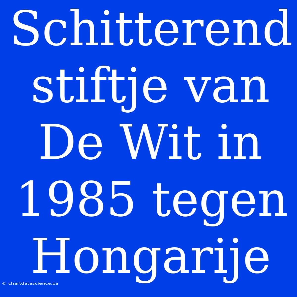 Schitterend Stiftje Van De Wit In 1985 Tegen Hongarije