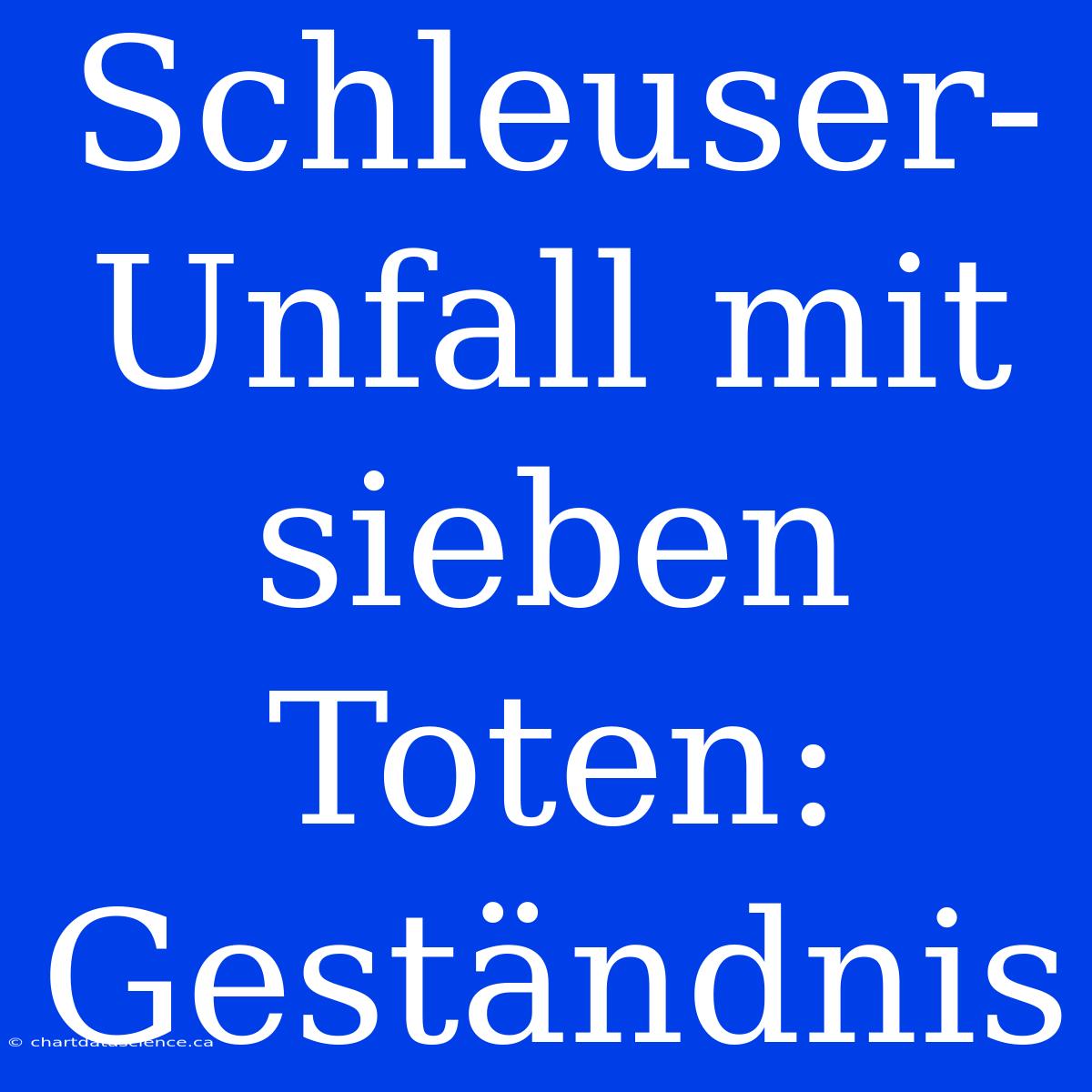 Schleuser-Unfall Mit Sieben Toten: Geständnis