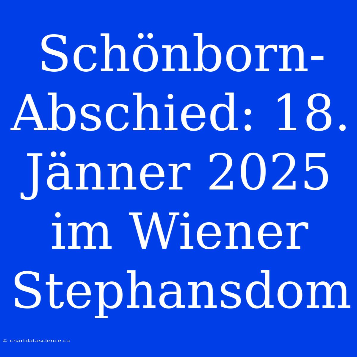 Schönborn-Abschied: 18. Jänner 2025 Im Wiener Stephansdom