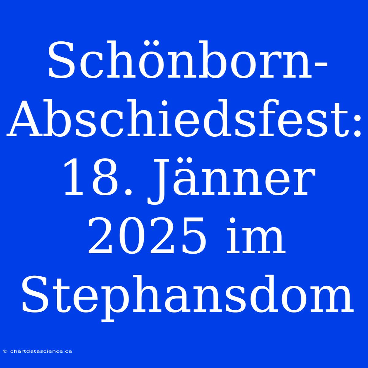 Schönborn-Abschiedsfest: 18. Jänner 2025 Im Stephansdom