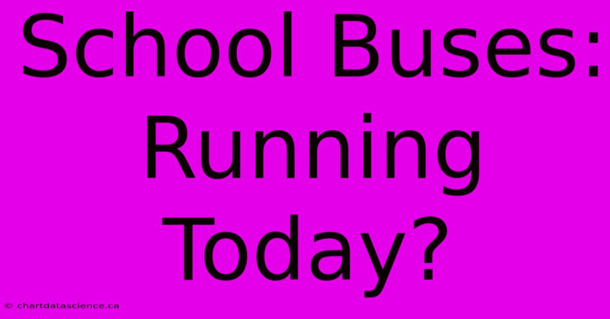 School Buses: Running Today?