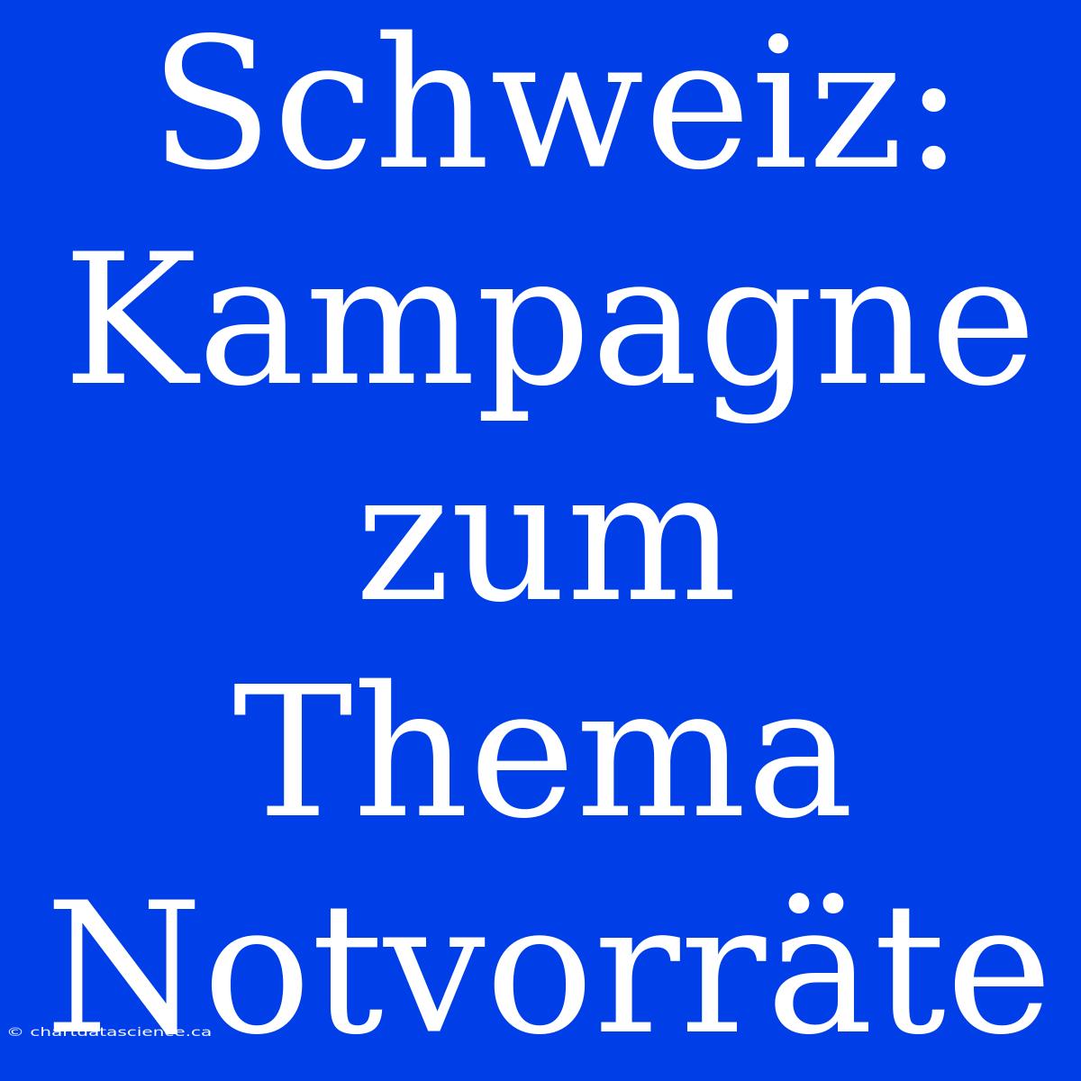 Schweiz: Kampagne Zum Thema Notvorräte