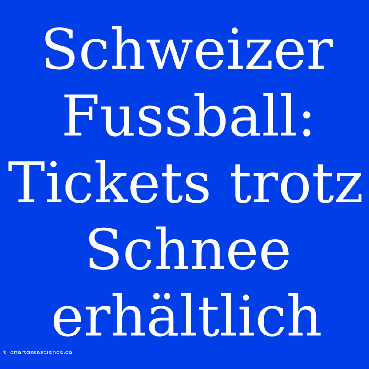 Schweizer Fussball: Tickets Trotz Schnee Erhältlich