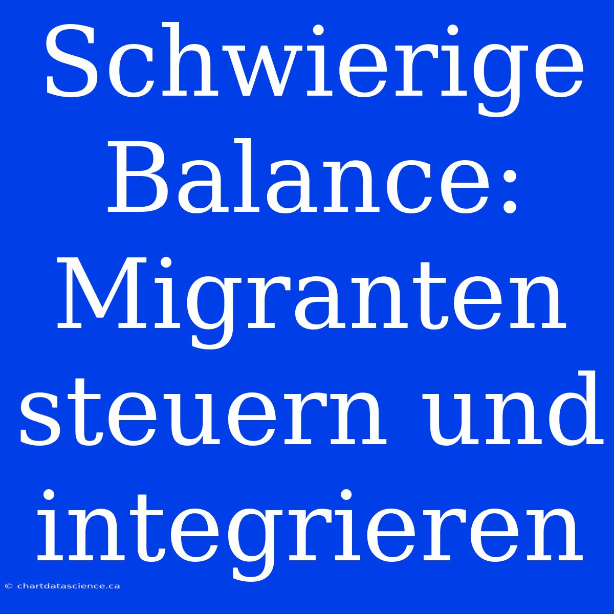 Schwierige Balance: Migranten Steuern Und Integrieren