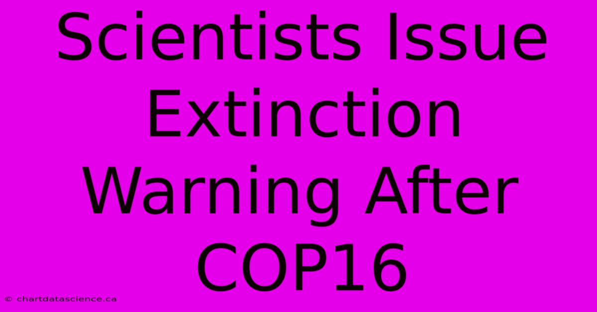 Scientists Issue Extinction Warning After COP16