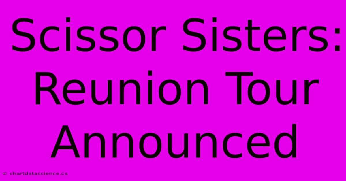 Scissor Sisters: Reunion Tour Announced