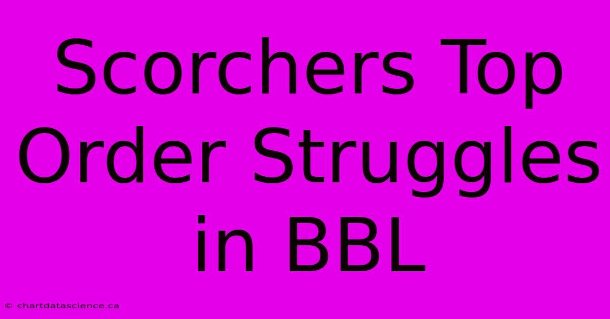 Scorchers Top Order Struggles In BBL