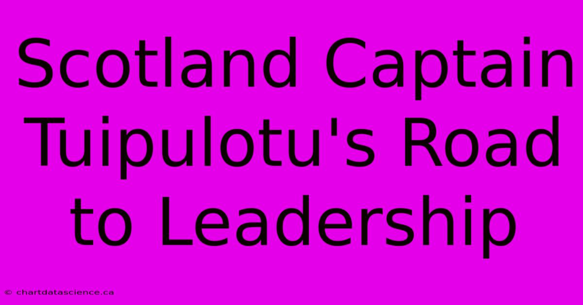 Scotland Captain Tuipulotu's Road To Leadership