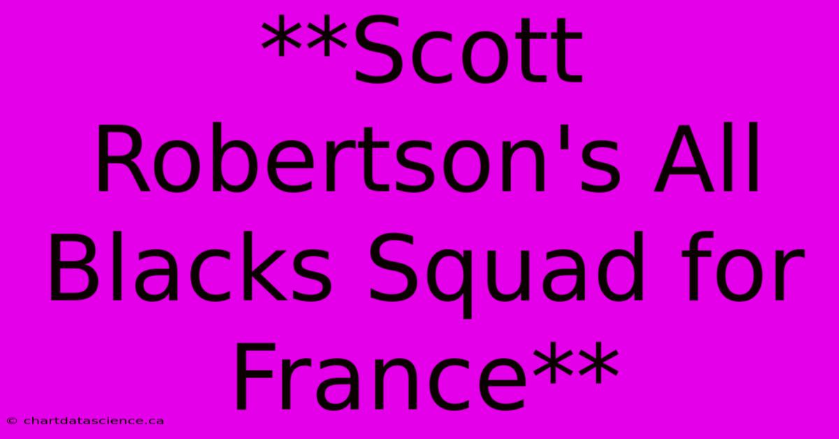 **Scott Robertson's All Blacks Squad For France**