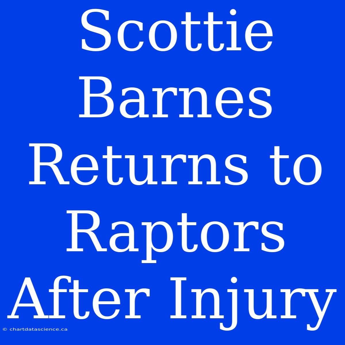 Scottie Barnes Returns To Raptors After Injury