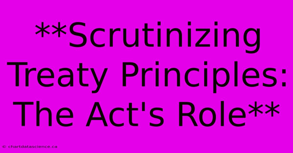 **Scrutinizing Treaty Principles: The Act's Role**