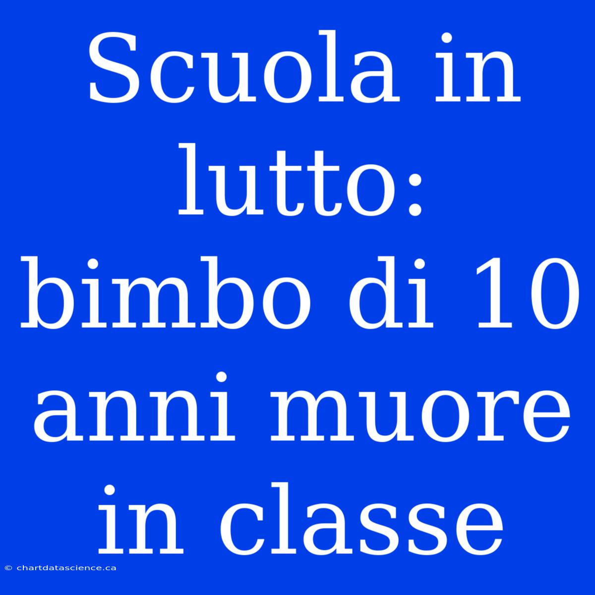 Scuola In Lutto: Bimbo Di 10 Anni Muore In Classe