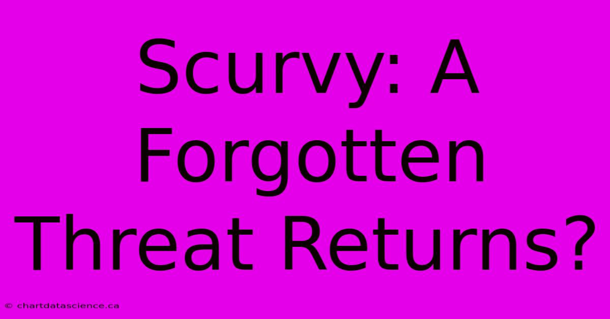 Scurvy: A Forgotten Threat Returns?