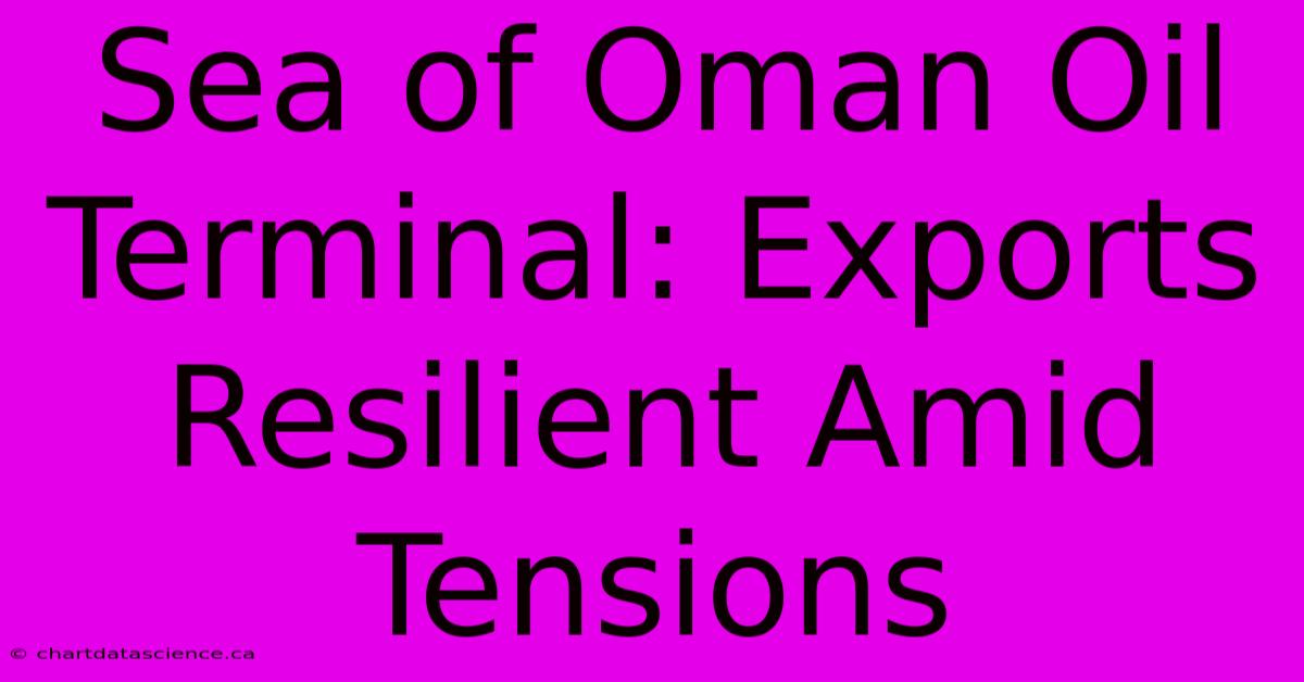 Sea Of Oman Oil Terminal: Exports Resilient Amid Tensions