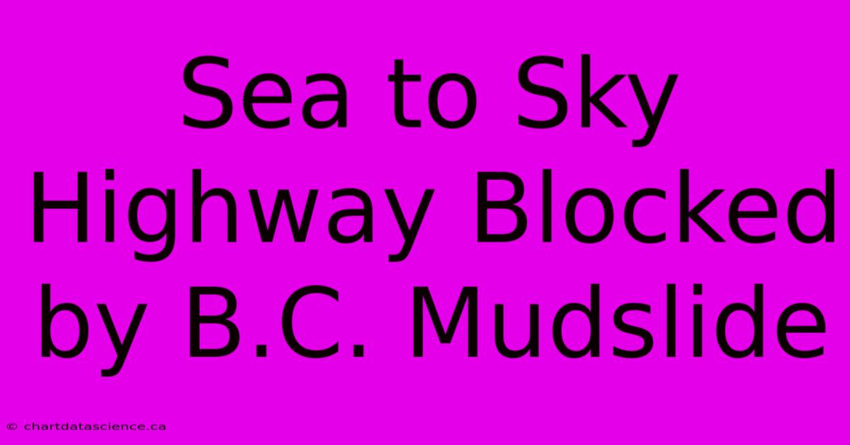 Sea To Sky Highway Blocked By B.C. Mudslide