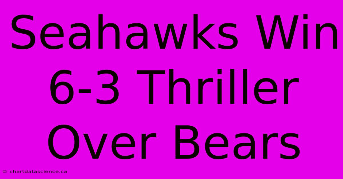 Seahawks Win 6-3 Thriller Over Bears