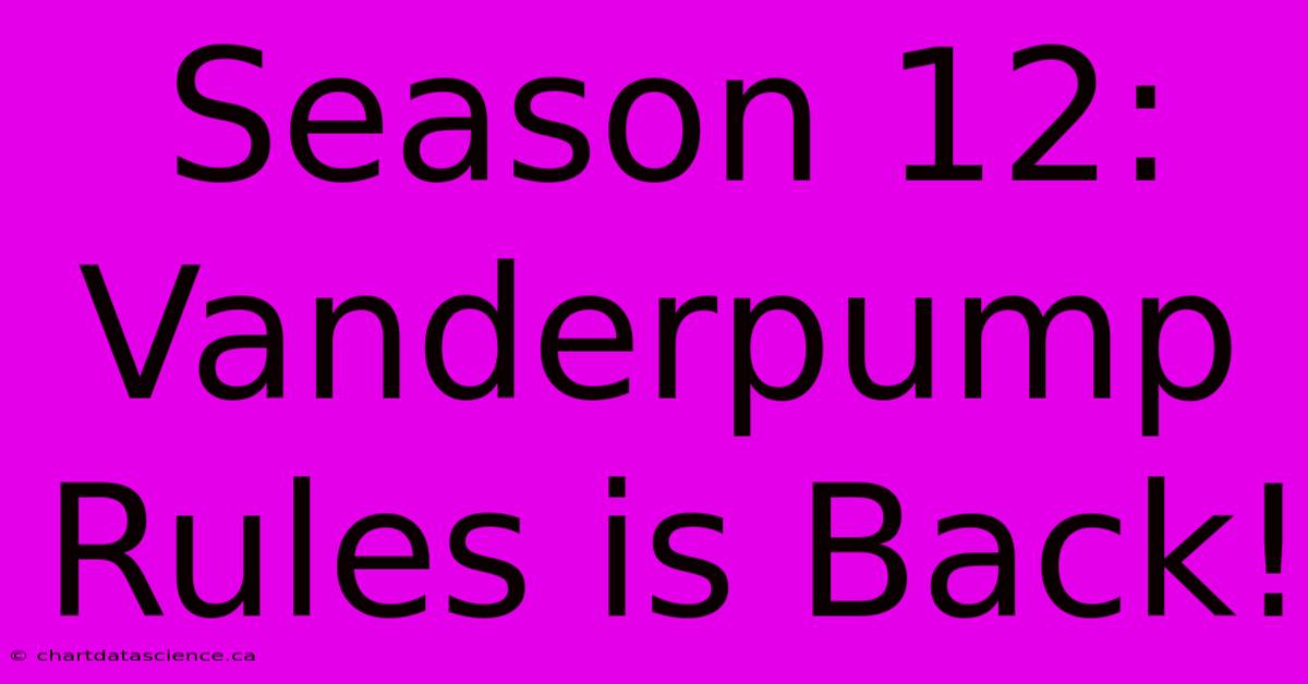 Season 12: Vanderpump Rules Is Back!