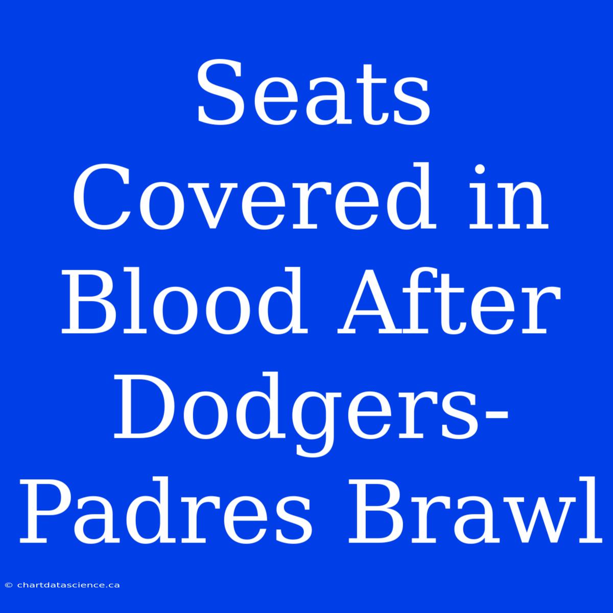 Seats Covered In Blood After Dodgers-Padres Brawl