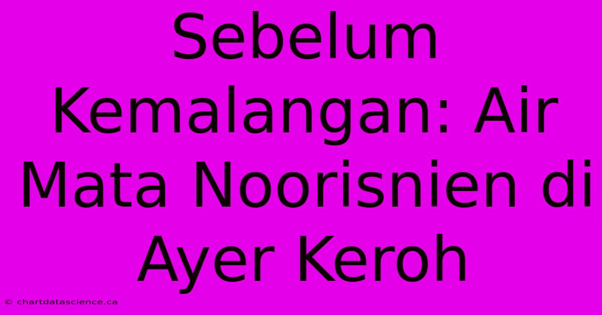 Sebelum Kemalangan: Air Mata Noorisnien Di Ayer Keroh