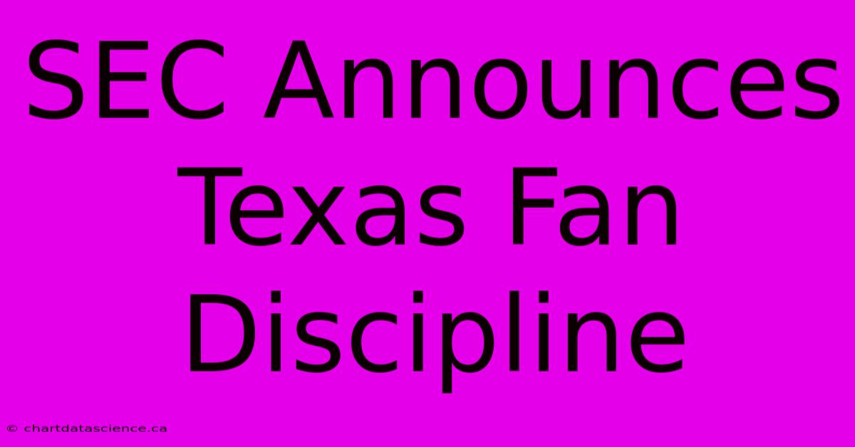 SEC Announces Texas Fan Discipline