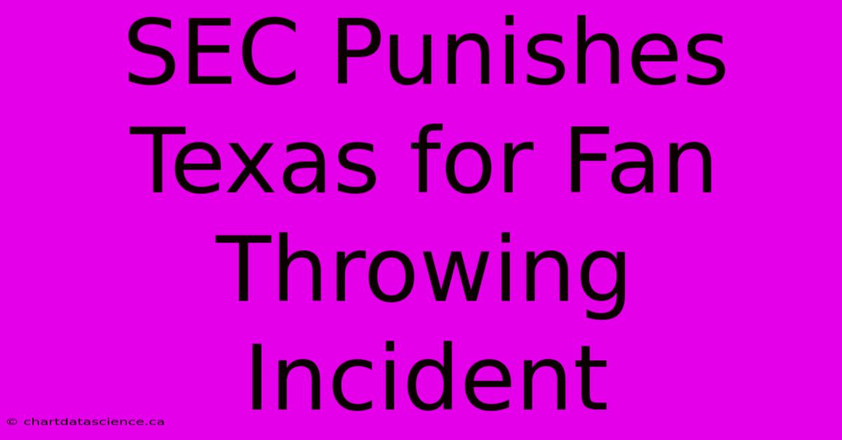 SEC Punishes Texas For Fan Throwing Incident