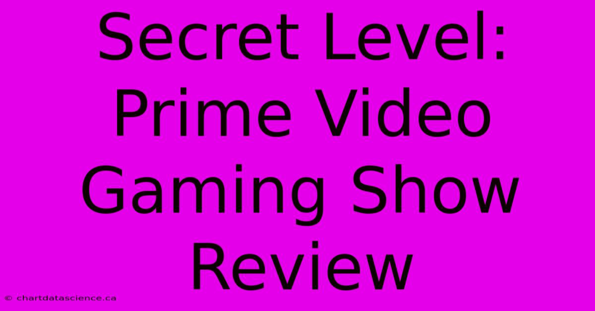 Secret Level: Prime Video Gaming Show Review