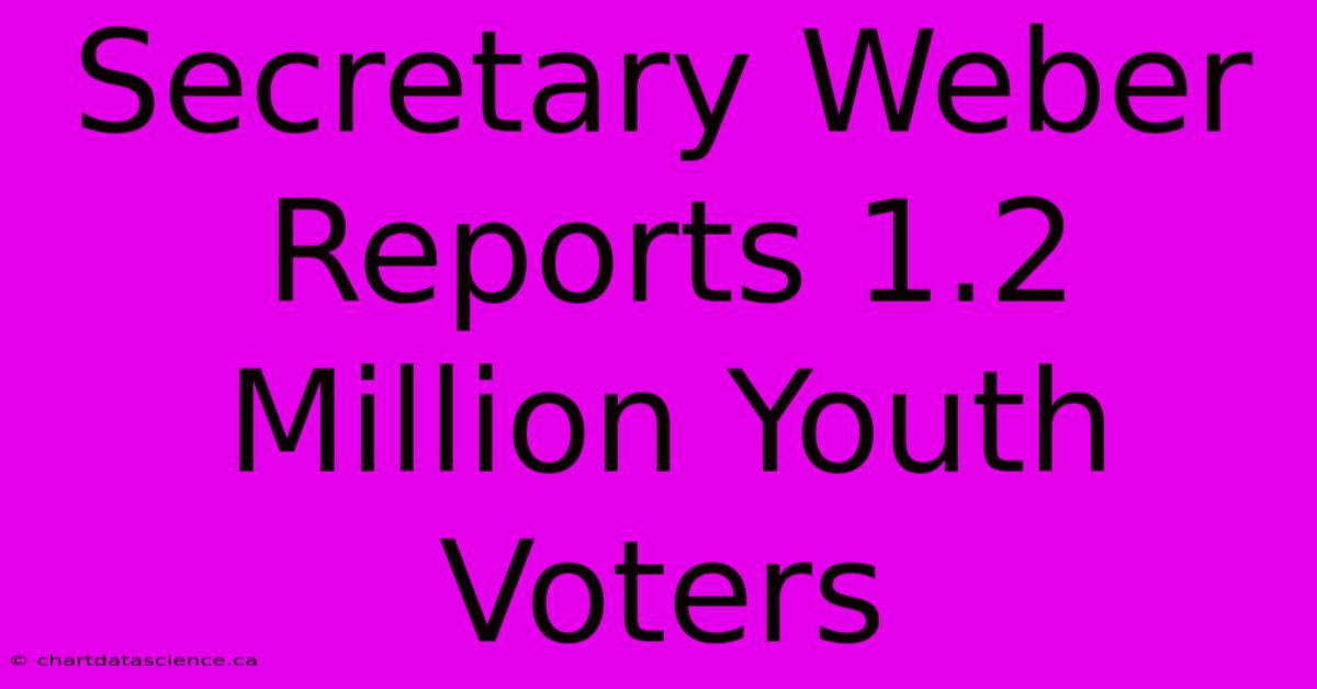 Secretary Weber Reports 1.2 Million Youth Voters 