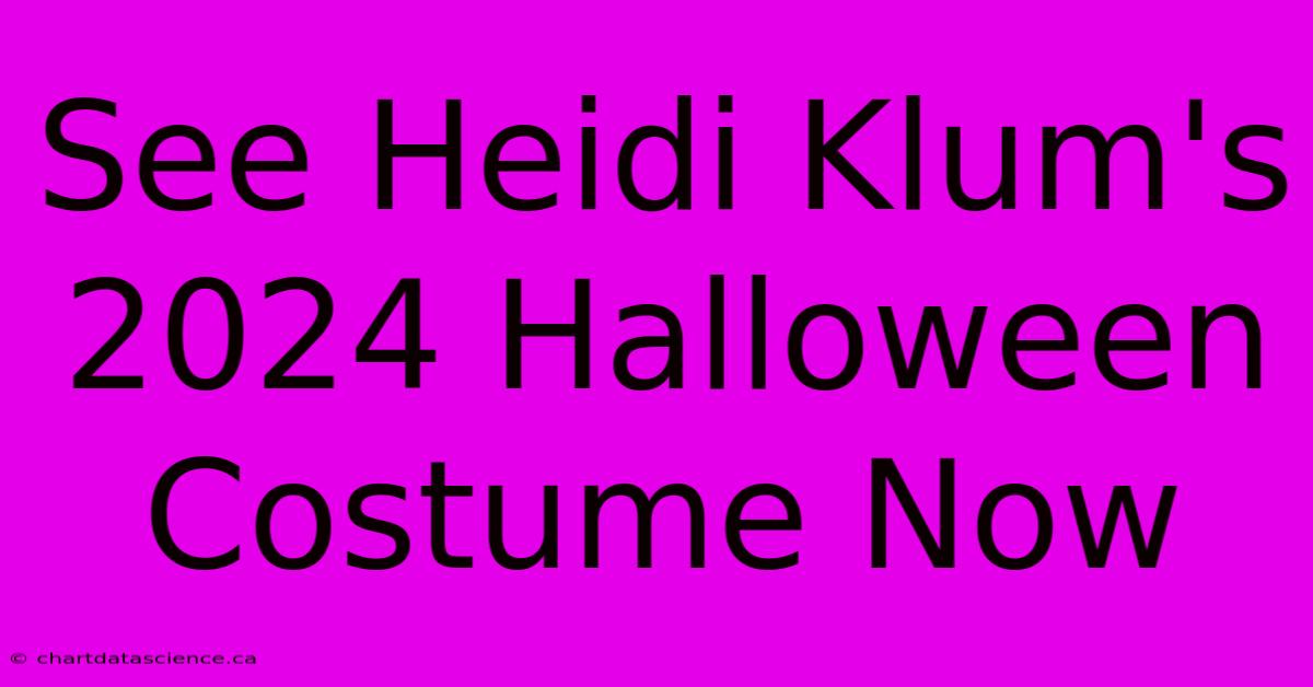 See Heidi Klum's 2024 Halloween Costume Now