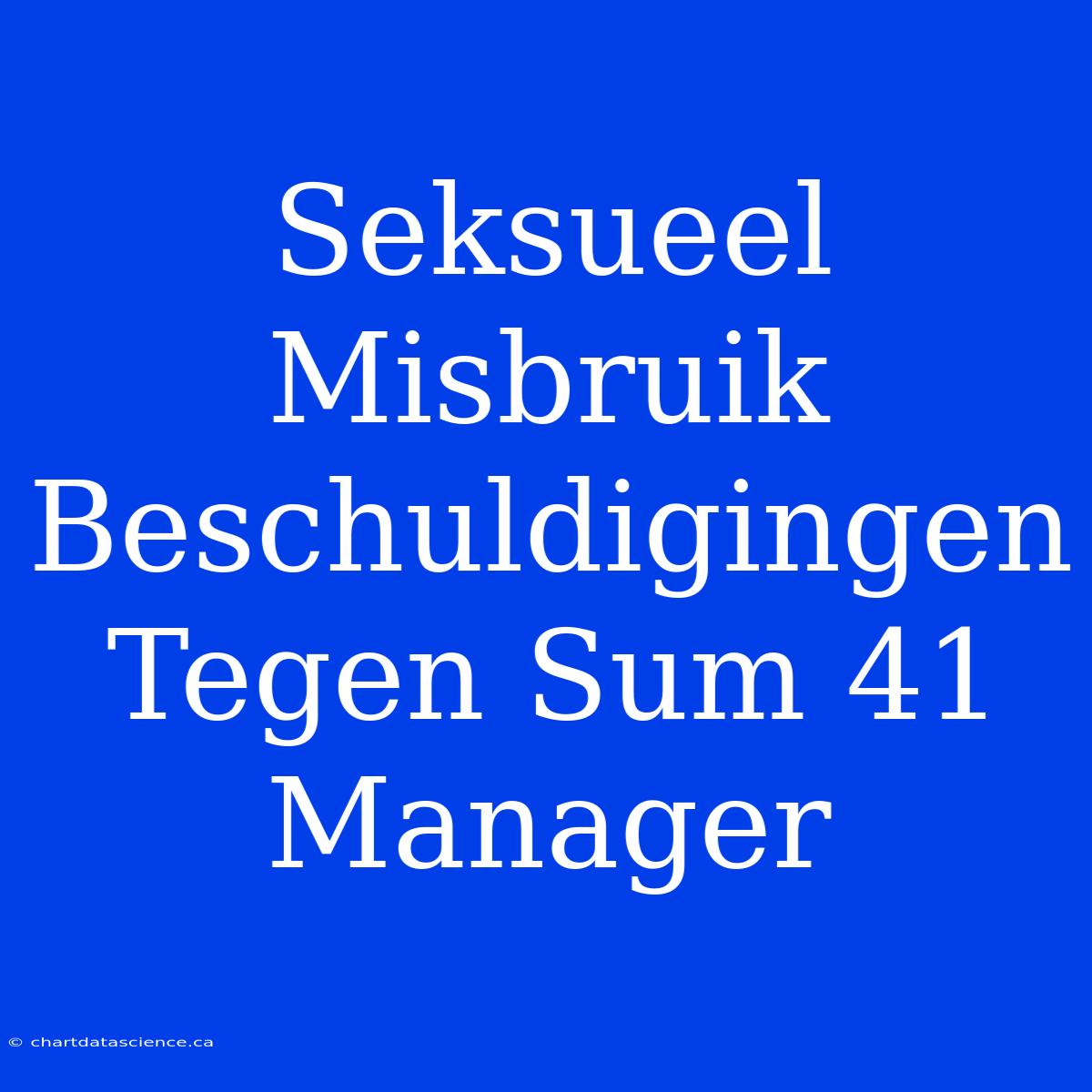 Seksueel Misbruik Beschuldigingen Tegen Sum 41 Manager