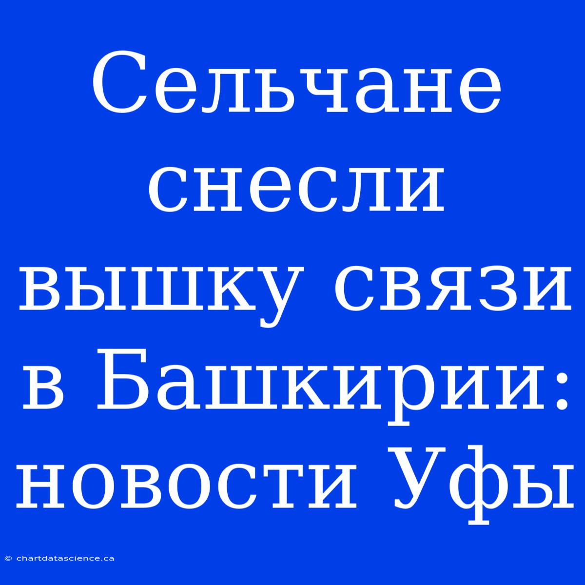 Сельчане Снесли Вышку Связи В Башкирии: Новости Уфы