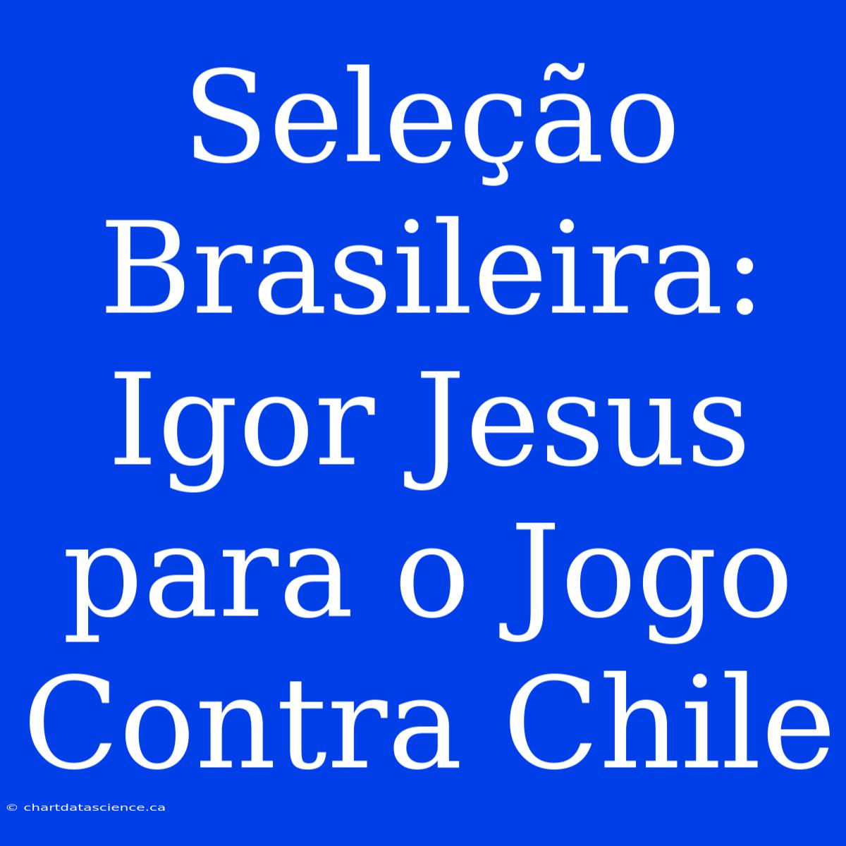 Seleção Brasileira: Igor Jesus Para O Jogo Contra Chile