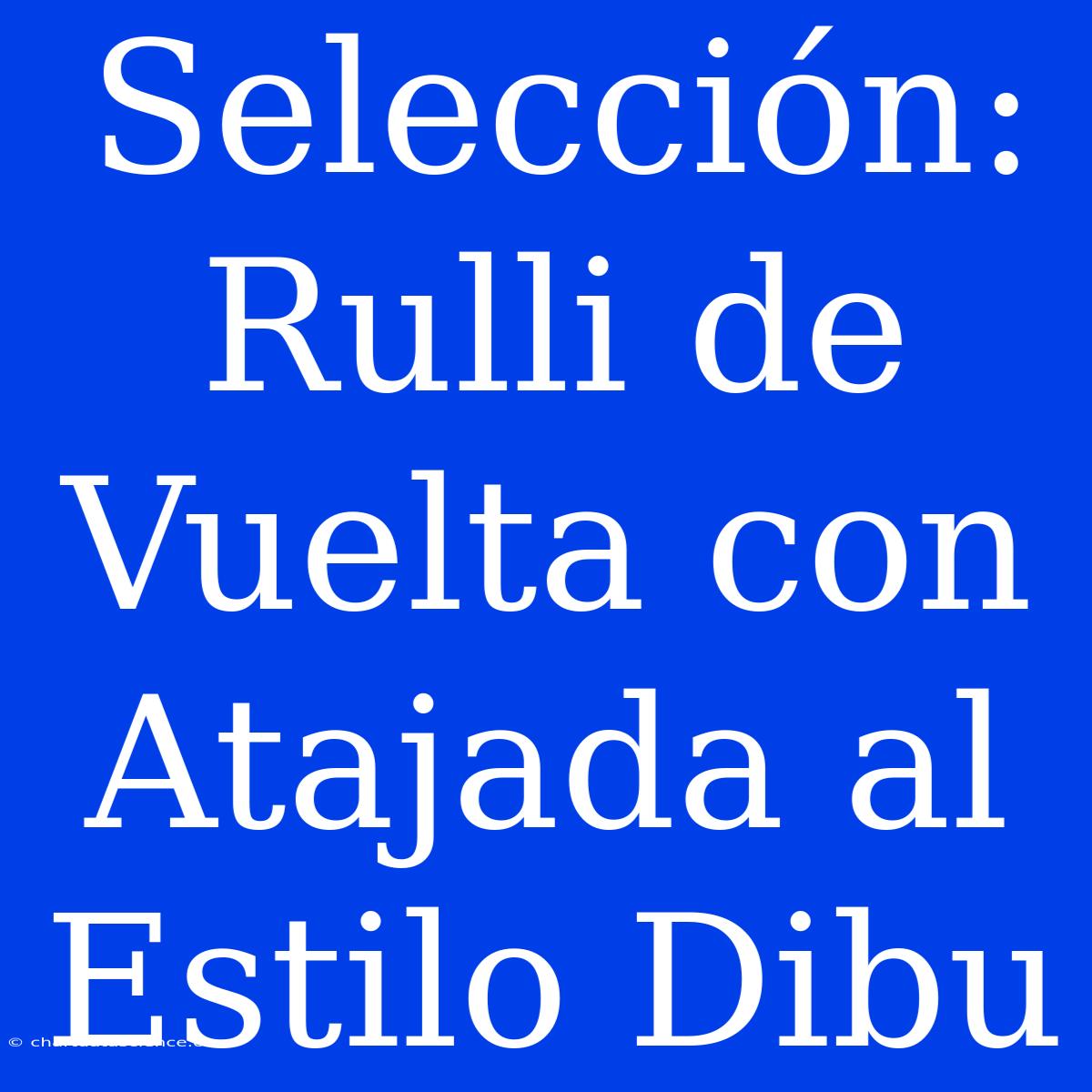 Selección: Rulli De Vuelta Con Atajada Al Estilo Dibu