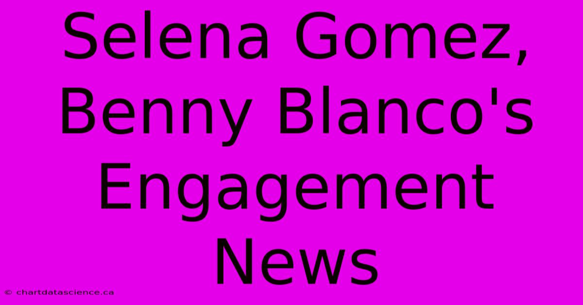 Selena Gomez, Benny Blanco's Engagement News