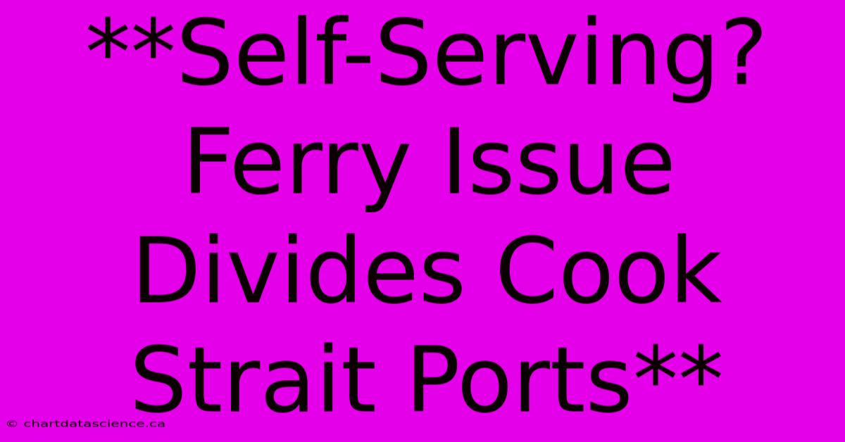 **Self-Serving? Ferry Issue Divides Cook Strait Ports**