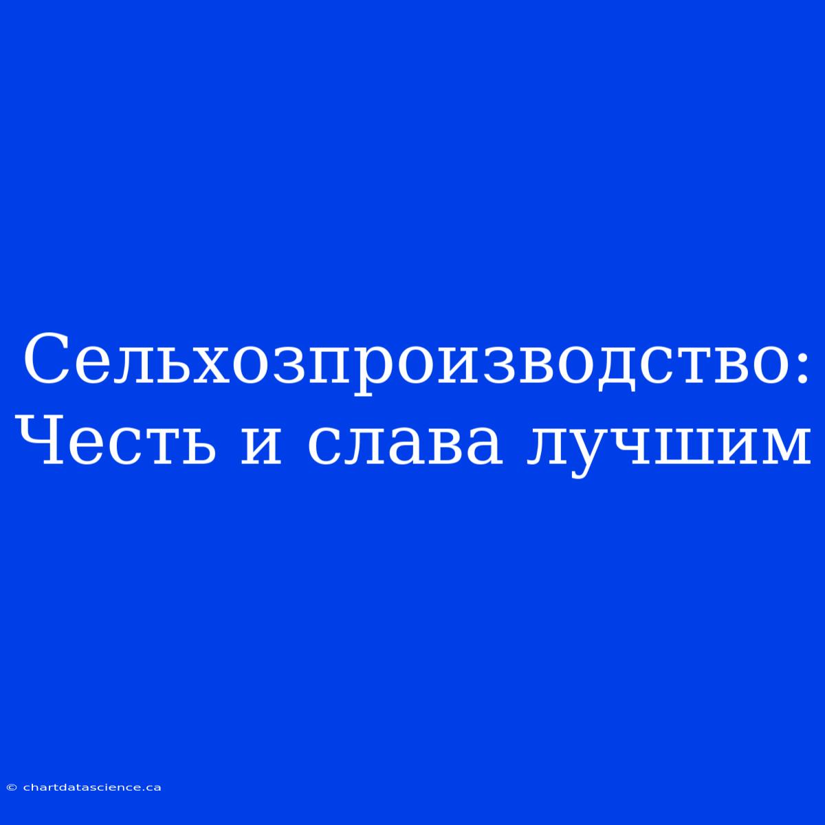 Сельхозпроизводство: Честь И Слава Лучшим