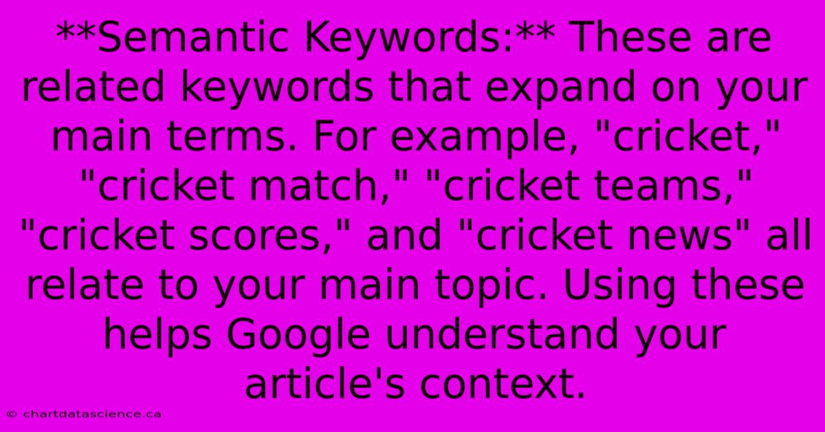 **Semantic Keywords:** These Are Related Keywords That Expand On Your Main Terms. For Example, 