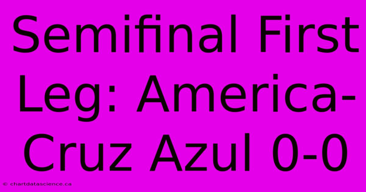 Semifinal First Leg: America-Cruz Azul 0-0