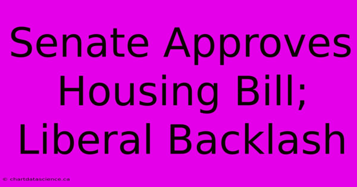 Senate Approves Housing Bill; Liberal Backlash