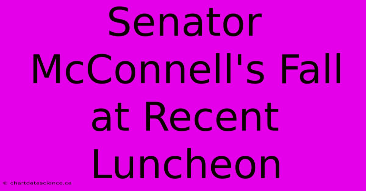 Senator McConnell's Fall At Recent Luncheon