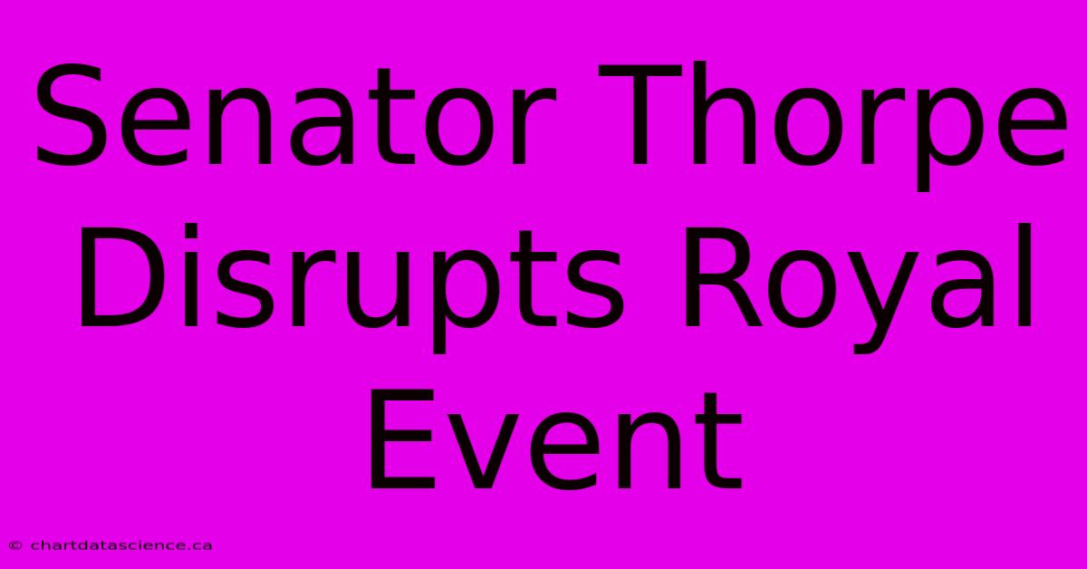 Senator Thorpe Disrupts Royal Event