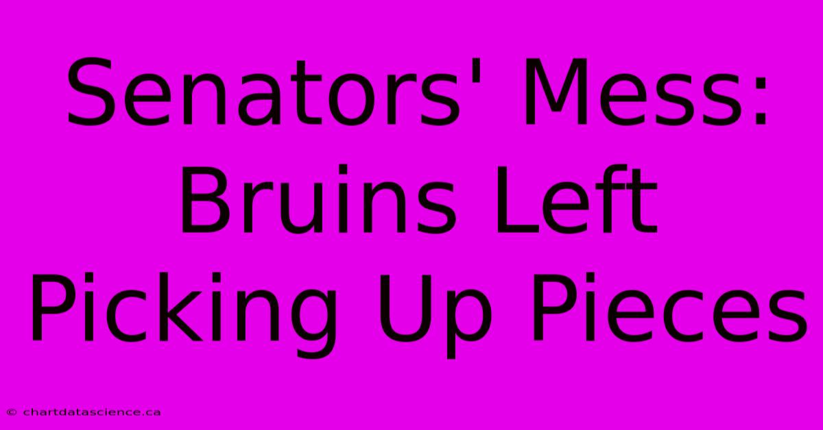 Senators' Mess: Bruins Left Picking Up Pieces