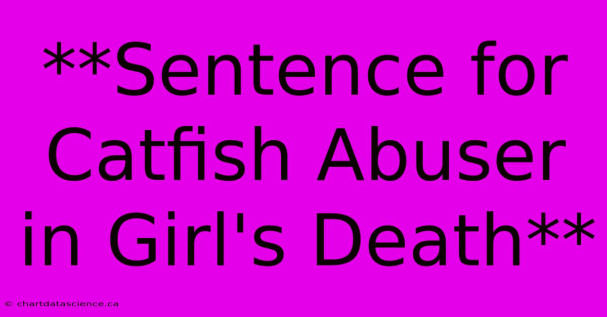 **Sentence For Catfish Abuser In Girl's Death** 