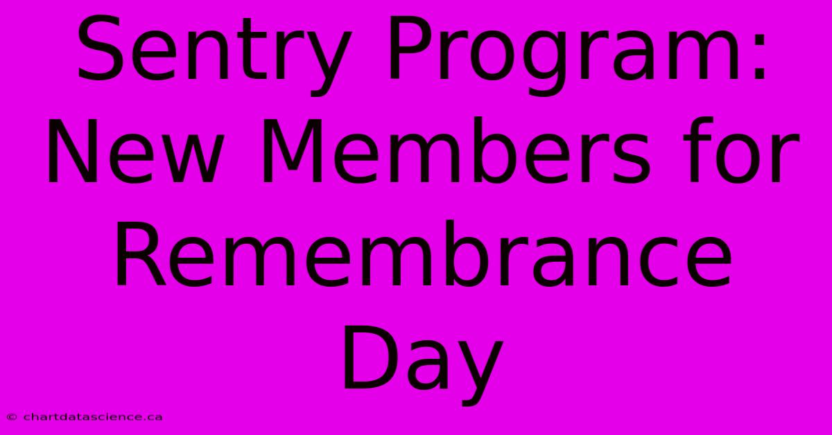 Sentry Program: New Members For Remembrance Day 