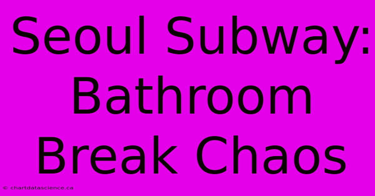 Seoul Subway: Bathroom Break Chaos