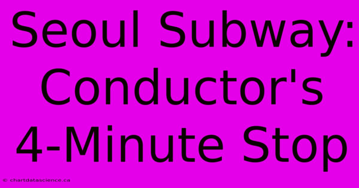 Seoul Subway:  Conductor's 4-Minute Stop