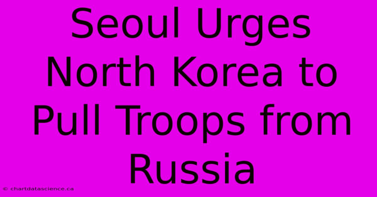 Seoul Urges North Korea To Pull Troops From Russia