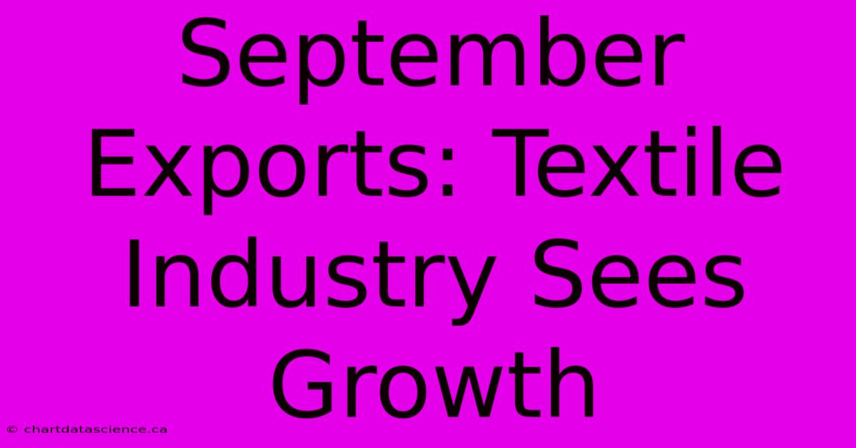 September Exports: Textile Industry Sees Growth 